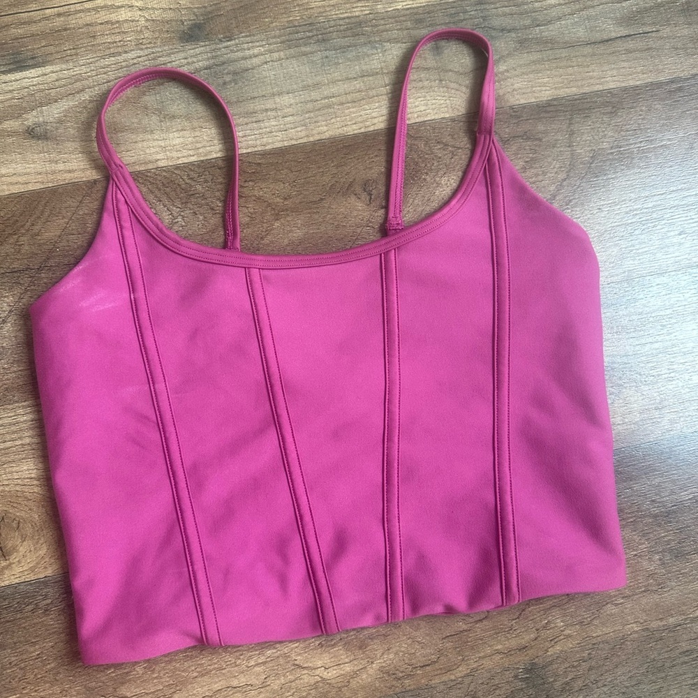 YPB Women's Pink Workout Corset Tank Top